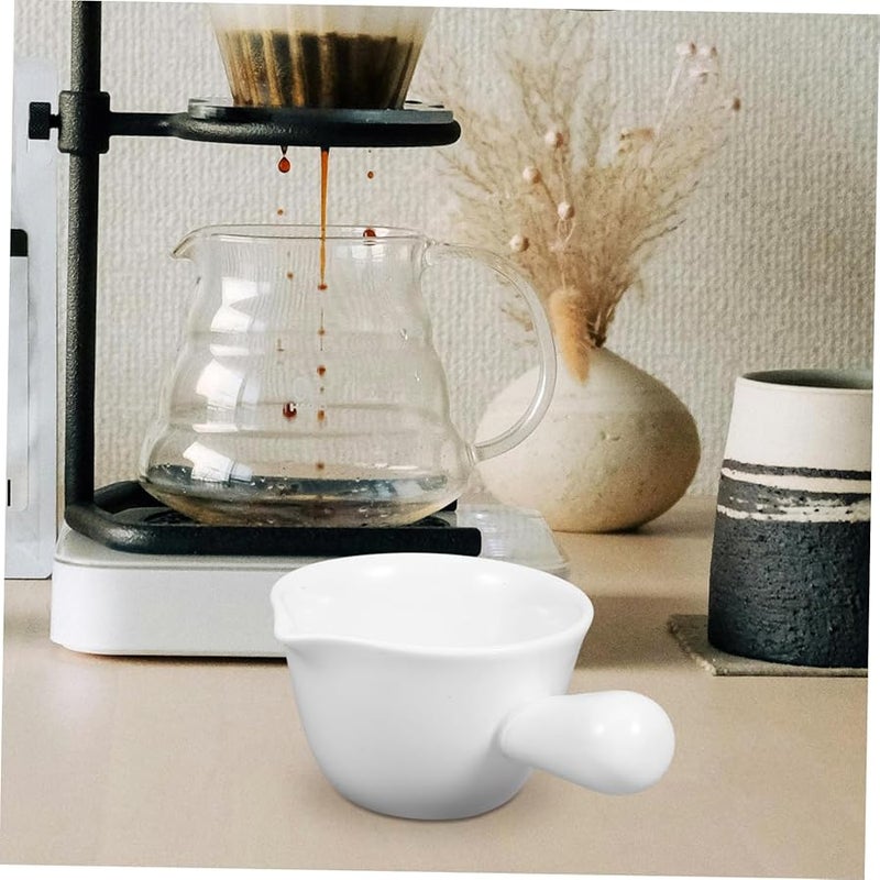 White Ceramic Sauce Bowl with Handle Dipping Dish for Condiments Easy to Clean - Image 3